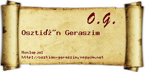 Osztián Geraszim névjegykártya